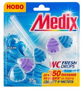 Ароматизатор за тоалетна Medix WC Fresh Drops, океан, 55 g