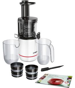 Сокоизтисквачка Bosch MESM500W, Juicer, 1 скорост, 1.3 л кана за пулп, изключително лесна за сглобяване и съхранение, 150W, бяла