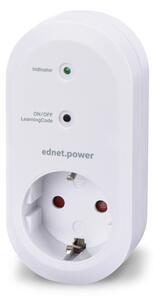 Смарт контакт Ednet 84291, 1x шуко, RF433, Amazon Alexa & Google Assistant, бял