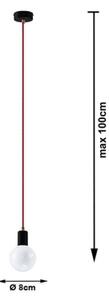 Полилей на верижка EDISON 1xE27/60W/230V черна/ червена