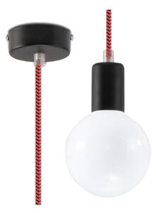 Полилей на верижка EDISON 1xE27/60W/230V черна/ червена