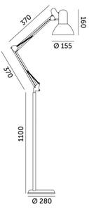Brilagi - Гъвкава подова лампа TASKER 1xE27/60W/230V 184 cm бяла