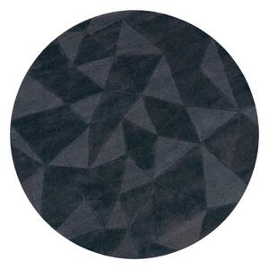 Ръчно изработен вълнен кръгъл килим в антрацитен цвят ø 160 cm Shard Charcoal – Flair Rugs