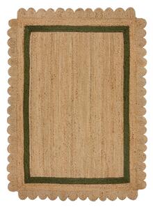 Ръчно изработен ютен килим в тъмнозелен и естествен цвят 160x230 cm Grace Green – Flair Rugs