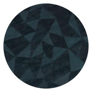 Тюркоазен ръчно изработен вълнен кръгъл килим ø 160 cm Shard Teal – Flair Rugs