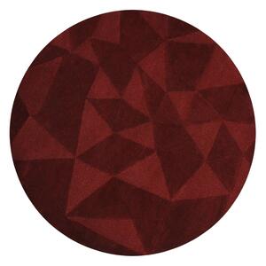 Ръчно изработен вълнен кръгъл килим в цвят бордо ø 160 cm Shard Red – Flair Rugs