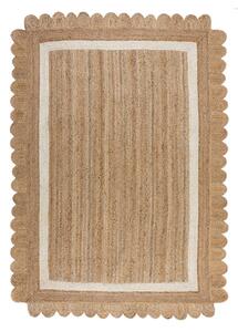Ръчно изработен ютен килим в естествен цвят и слонова кост 160x230 cm Grace White – Flair Rugs