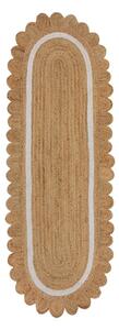 Ръчно изработена ютена пътека в естествен цвят и слонова кост 80x230 cm Grace White – Flair Rugs