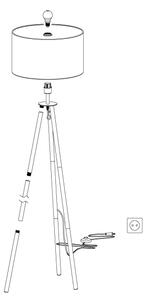 Eglo 49156 - Подова лампа BIDFORD 1xE27/60W/230V