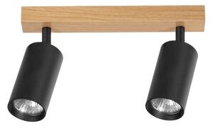 Brilagi - Точково осветително тяло SELE 2xGU10/30W/230V черно/дъбов декор