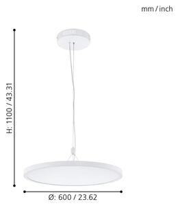 Eglo 33676 - LED RGBW, димируем полилей на кабел CERIGNOLA-C LED/32W/230V бял + с дистанционно управление