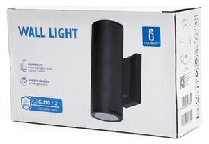 Aigostar - Екстериорен аплик 2xGU10/230V черен IP65 кръгъл