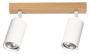 Brilagi - Точково осветително тяло SELE 2xGU10/30W/230V бяло/дъбов декор