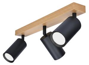 Brilagi - Точково осветително тяло SELE 3xGU10/30W/230V черно/дъбов декор
