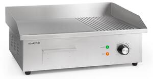 Klarstein Grillmeile 3000GR, електрическа скара, 3000 W, плоча за скара, 54.5 x 35 см, гладка/ребра
