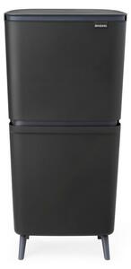 Тъмносиво пластмасово кошче за боклук 25+10+10 l за рециклиране SortUp Recycle Hi – Brabantia