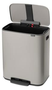 Светлосиво стоманено кошче за боклук с педал 60 l Bo – Brabantia