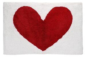 Червен /бял килим за баня 50x80 cm Heart – Rex London