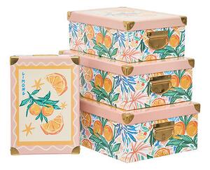 Комплект 4 кутии 5five Box' Eden, Картон, Оранжев