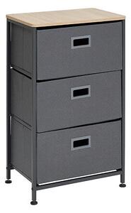 Скрин с 3 чекмеджета 5five Tissa, Стомана, Тъмносив