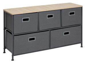 Нисък скрин с 5 чекмеджета 5five Tissa, Стомана, Тъмно сив, 100 cm