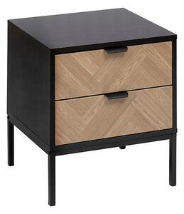 Нощно шкафче 5five Chevron, 2 чекмеджета, Черно