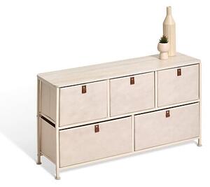 Скрин с 5 чекмеджета 5five Tissa, Стомана, Бежов, 100 cm