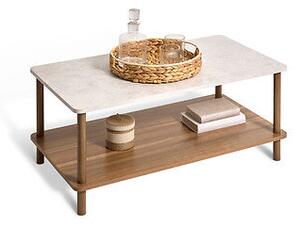 Кафе маса 5five Côme с рафт, MDF, 90 cm, Кафява