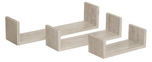 Стенни рафтове 5five Fixy MDF, 42 cm, 3бр - Сив