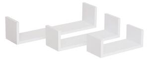 Стенни рафтове 5five Fixy MDF, 42 cm, 3бр - Бял