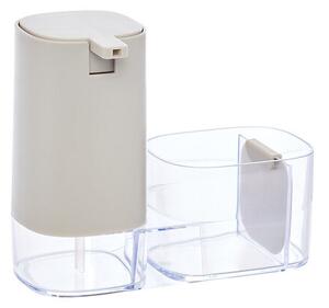 Органайзер за мивка с дозатор за сапун 5five Poly, 19 cm - Бежов