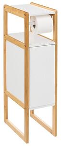 Стойка за тоалетна хартия с врата 5five Natureo, MDF - Бял