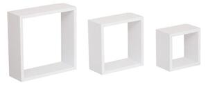 Стенни рафтове 5five Fixy, Комплект 3 броя, MDF, 25 cm - Бял