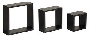 Стенни рафтове 5five Fixy, Комплект 3 броя, MDF, 25 cm - Черни