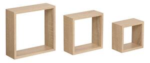 Стенни рафтове 5five Fixy, Комплект 3 броя, MDF, 25 cm - Естествен дъб