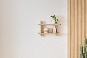 Стенен рафт Five Fixy, 2 нива, MDF, 60 cm - Бял