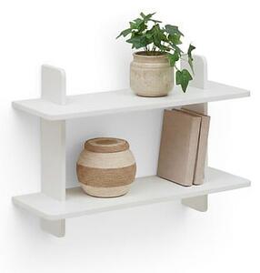 Стенен рафт Five Fixy, 2 нива, MDF, 60 cm - Бял