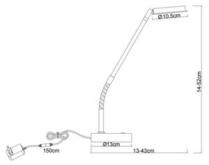 Globo 58504TN - LED сензорна настолна лампа SILVIO с регулиране на яркостта LED/6,5W/230V матов хром