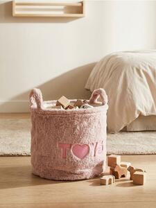Sinsay - Кош за съхранение с надпис TOYS - пастелнорозово