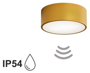 Таванно осветително тяло за баня със сензор CLEO, 1xE27/24W/230V, Ø 20 см, IP54, златисто