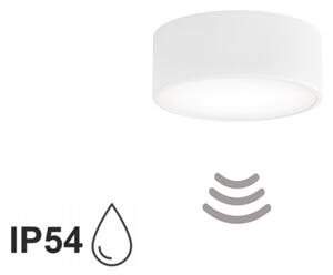Таванно осветително тяло за баня със сензор CLEO 1xE27/24W/230V Ø 20 см IP54 бяло