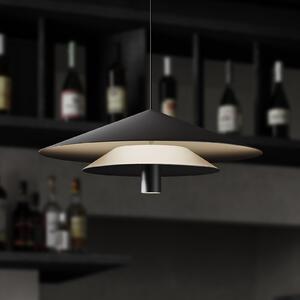 Karman LED висяща лампа ASSO, черна, метал, Ø 42 cm, Черен, Дневна/трапезария, Алуминий, Дизайн