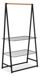 Многофункционална закачалка за дрехи Brabantia Linn 1008930, 2 рафта, Стомана, Черен