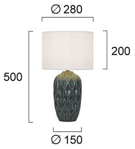 Настолна лампа PINEAPLE 1xE27/40W/230V бяла/зелена
