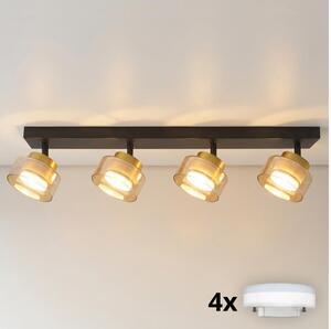 Brilagi - LED RGB димируемо точково осветително тяло AURA LUX 4xGX53/14W/230V Wi-Fi Tuya черно/златно