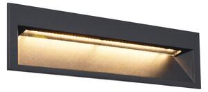 Модерна вградена стенна лампа черна 28cm с LED IP65 - Mert