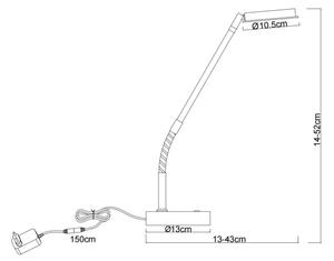 Globo 58504TM - SILVIO настолна LED лампа със сензорно димиране LED/6,5W/230V месинг