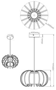 Globo 15946B - LED димируем полилей на кабел RIBBON LED/40W/230V 3000K черен