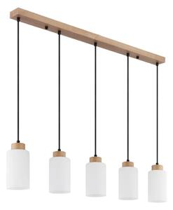 Globo 15977-5H - Полилей на кабел ROWENA 5xE27/60W/230V бежово/бяло