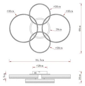 Globo 67377-90 - Димируем LED плафон FRANCINE LED/90W/230V сребрист+ДУ